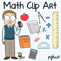 Math printable digital school clipart png set for instant download  scrapbooking art or teacher use
