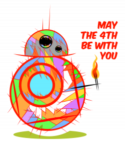 May the 4th be with you BB8 cartoon on Behance