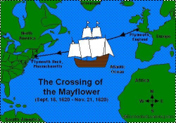 mayflower voyage map | Map from Enchanted Learning | School ...