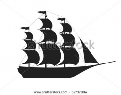 Ship The Mayflower Carrying Pilgrims Across Sea Clipart ...