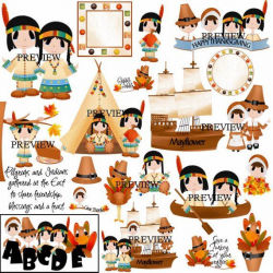 New World pilgrims indians Make your own Thanksgiving party ...