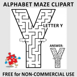 Alphabet Maze Clipart, Letter Y, FREE, Non-Commercial by ratselmeister
