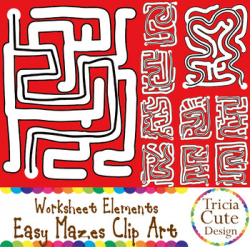Mazes Clip Art Easy Maze Set A