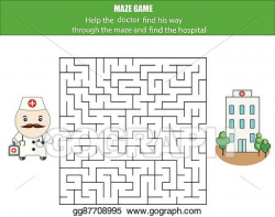 Vector Art - Maze game: postman and post box. kids activity ...