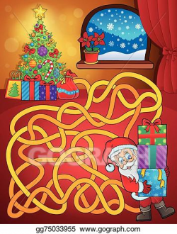 Vector Art - Maze 21 with christmas theme. Clipart Drawing ...