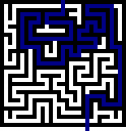 Clipart - Solution to Simple Maze Puzzle