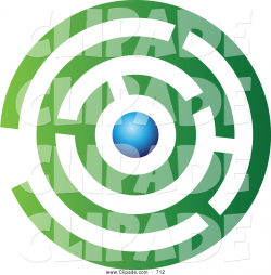 Clip Art of a Complex Abstract Green and Blue Maze Logo Icon ...