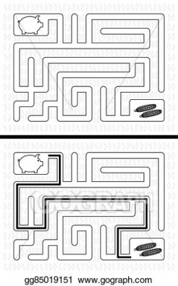 Vector Art - Easy piglet maze. Clipart Drawing gg85019151 ...