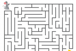 Cute mouse searching cheese. Kids maze puzzle, labyrinth ...