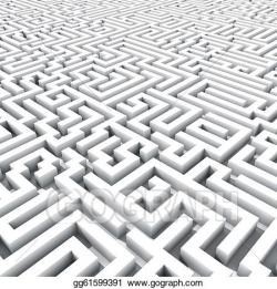 Stock Illustration - Endless large maze 3d render. Clipart ...