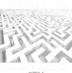 Clip Art of a Large and Confusing White 3d Maze Background ...
