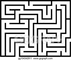 Clip Art Vector - Rectangle maze isolated. Stock EPS ...