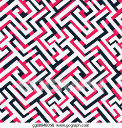 Vector Stock - Red maze pattern. Clipart Illustration ...