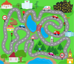 Road Car Digital Maze- Digital Clip Art Graphics for Personal/Commercial  Use (166)