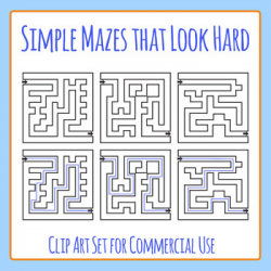 Simple Mazes That Look Hard Clip Art Set for Commercial Use ...