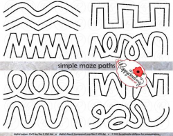 Simple Maze Paths Clipart SET: (300 dpi) School Teacher Fine Motor Skills  Clip Art