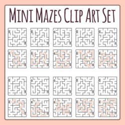 Mini Mazes - 10 Small Mazes Clip Art Set for Commercial Use ...