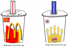 McDonald's soft drink cups and Burger King soft drink cups ...