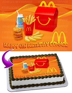 Mcdonalds Happy Meal Edible Cake Image Topper Personalized ...