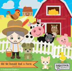 Old McDonald Had a Farm Clipart - Instant Download File - Digital Graphics  - Crafts - Commercial & Personal Use - #S017