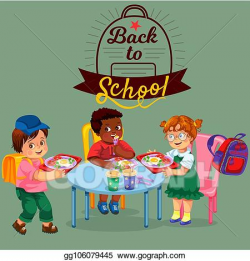 Vector Illustration - School lunch colorful poster. EPS ...