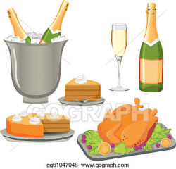 EPS Illustration - Celebration meal set. Vector Clipart ...
