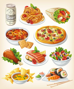 Vector tasty food images | Clip art-food-drink | Food icons ...