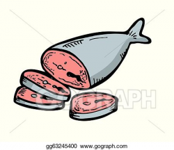 EPS Vector - Fish meat doodle. Stock Clipart Illustration ...