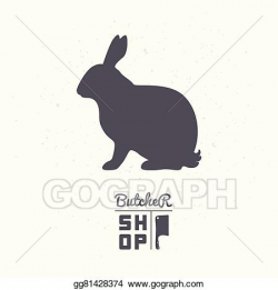 EPS Illustration - Hare silhouette. rabbit meat. butcher ...