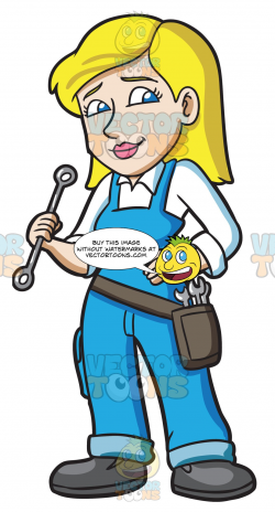 A Female Mechanic Carrying Tools For Car Repair