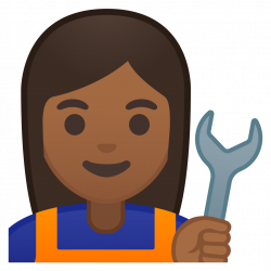 Woman mechanic medium dark skin tone Icon | Noto Emoji People ...