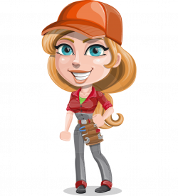 Vector Mechanic Cartoon Character - Carlita the Sweet Mechanic Woman ...