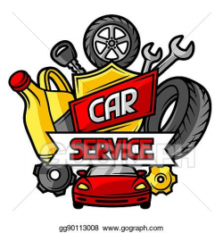 Vector Clipart - Car repair concept with service objects and ...