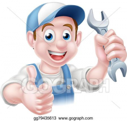 EPS Vector - Mechanic plumber cartoon man. Stock Clipart ...