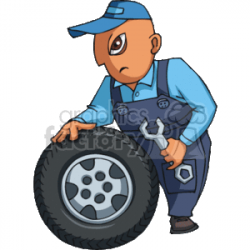 tire technician clipart. Royalty-free clipart # 161025
