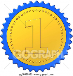 Stock Illustrations - Award first place medal badge. Stock ...