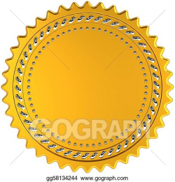 Stock Illustration - Award medal golden seal blank. Clipart ...
