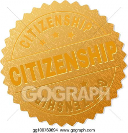 Vector Illustration - Gold citizenship medal stamp. EPS ...