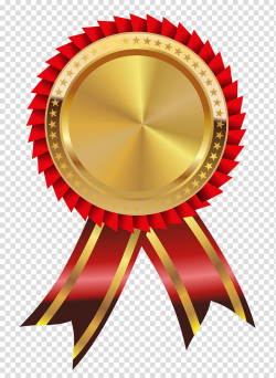 Round beige and red ribbon, Gold medal , Trophy transparent ...