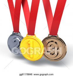 Stock Illustration - Three medals. Clipart gg61178846 - GoGraph