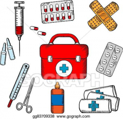 Vector Art - Ambulance and medical objects icons. Clipart ...