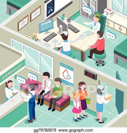 EPS Illustration - Medical clinic interior. Vector Clipart ...