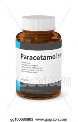 Stock Illustration - 3d rendering of paracetamol bottle with ...