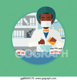 EPS Vector - Pharmacist preparing medication. Stock Clipart ...