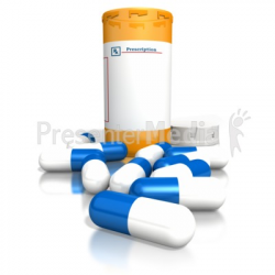 Orange Medication Bottle Blue White Pill - Medical and ...
