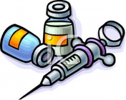 Two Bottles of Vaccine and a Syringe - Royalty Free Clipart ...
