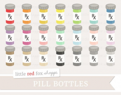 Pill Bottle Clipart, Medical Clip Art Rx Prescription Health Doctor First  Aid Medicine Cute Digital Graphic Design Small Commercial Use