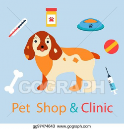 Vector Art - Banner with cute dog with pet medicine and ...