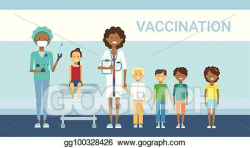 EPS Illustration - Doctor vaccination of children illness ...