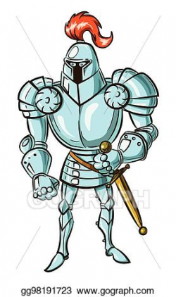 EPS Vector - Cartoon image of medieval knight. Stock Clipart ...